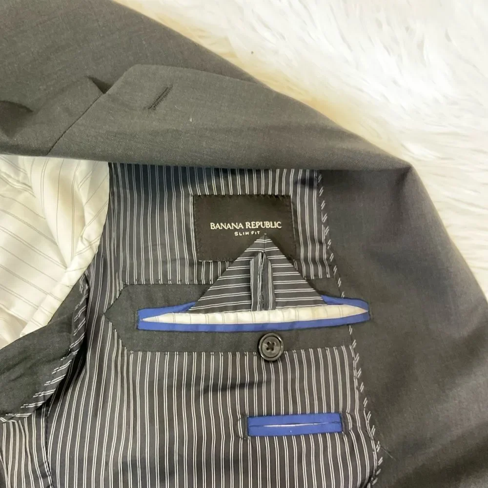 J. Crew Men's Black Wool Blend Notch Lapel Collar Blazer Jacket Size 42R
